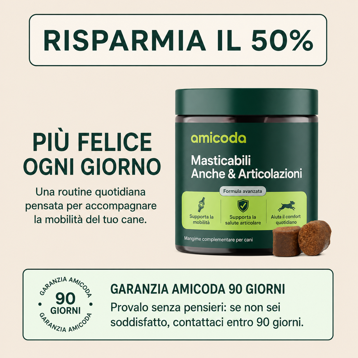 Amicoda - Masticabili per anche e articolazioni